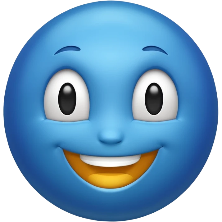 Blue ball with smile emoji