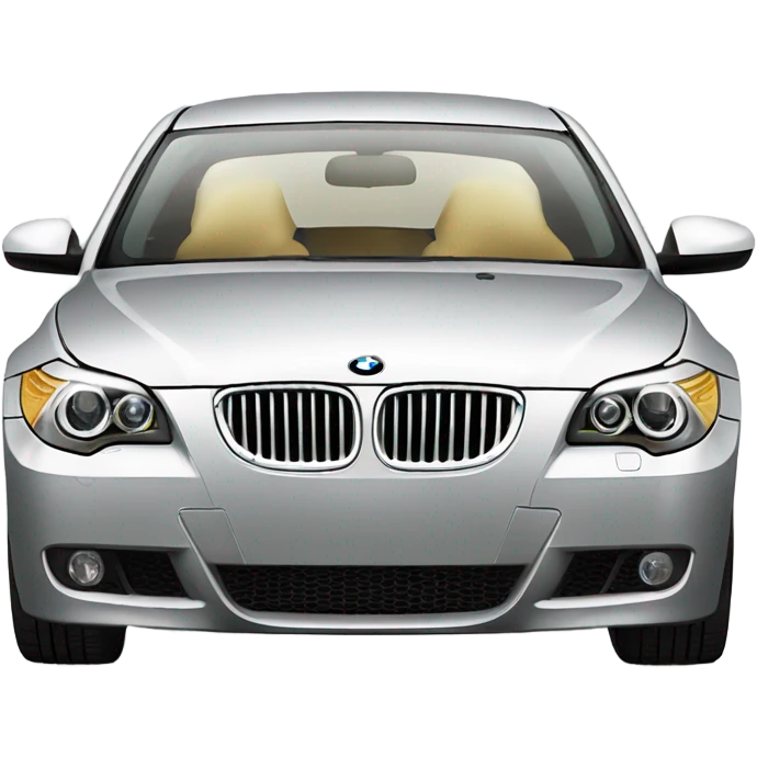 BMW E60 530D car in silver color with gold rims emoji