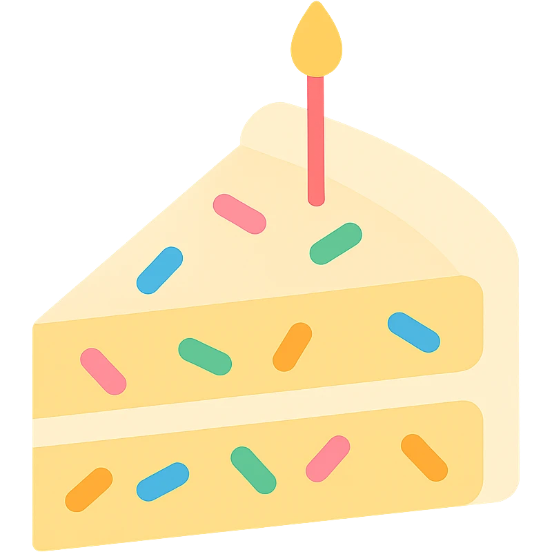 slice of funfetti birthday cake emoji