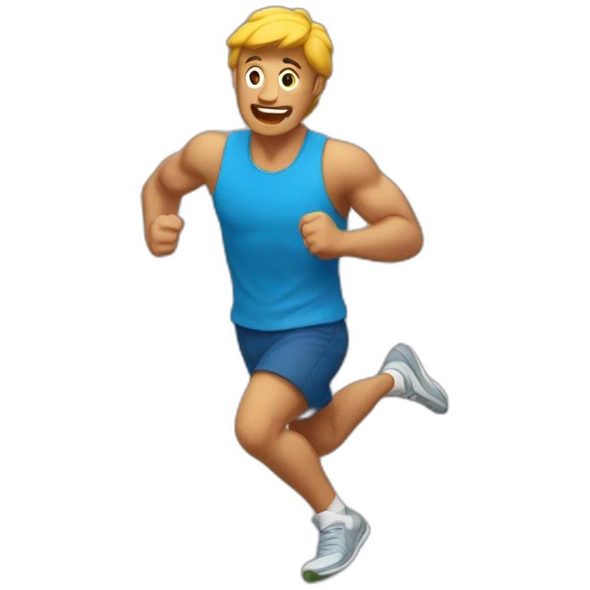 Tío corriendo saltando obstáculos emoji