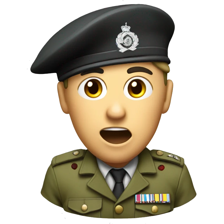 British Sergeant with No.14s with a Education and Training Service Beret yelling emoji