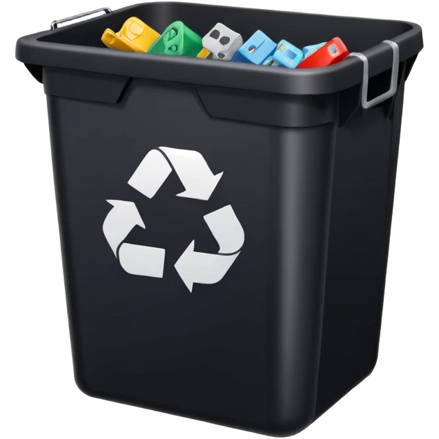 empty black BIN WITH "ELECTRONIC" WORD IN IT. CORRECT SPELLING PLEASE PUT THE WORD emoji