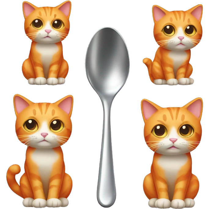 Orange cat holding spoon emoji