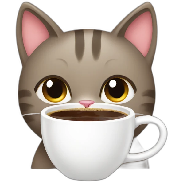 Cat drinking coffee emoji