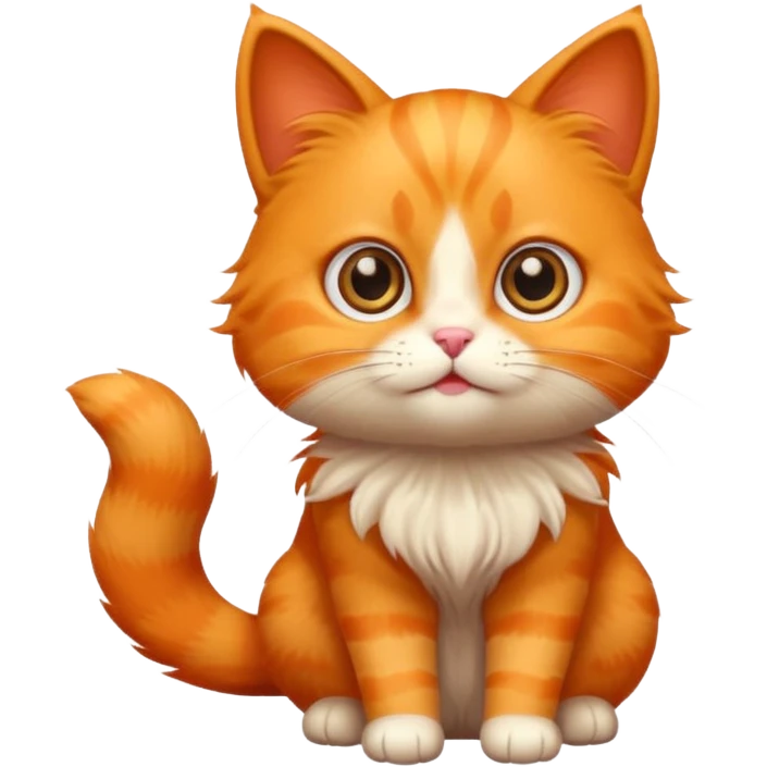 Cute adorable little orange cat emoji