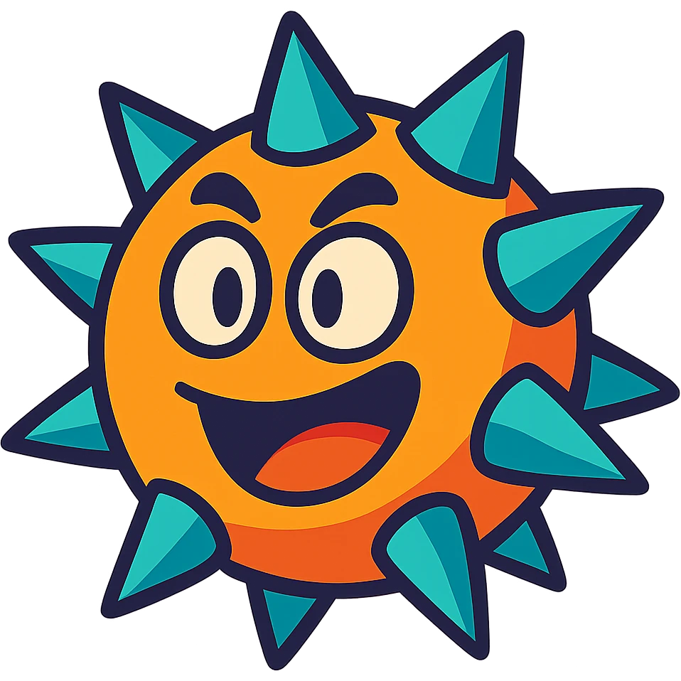 spikes in a vibrant cartoon style emoji