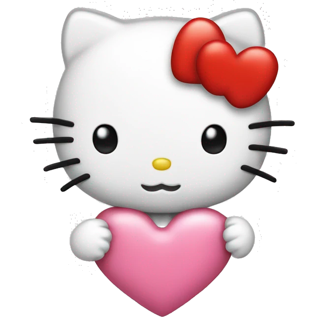 hello kitty with heart emoji