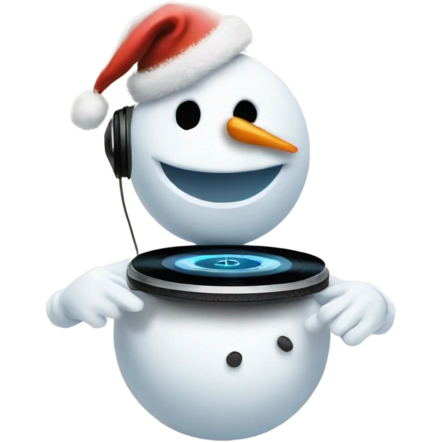 Snowman DJing for elves emoji