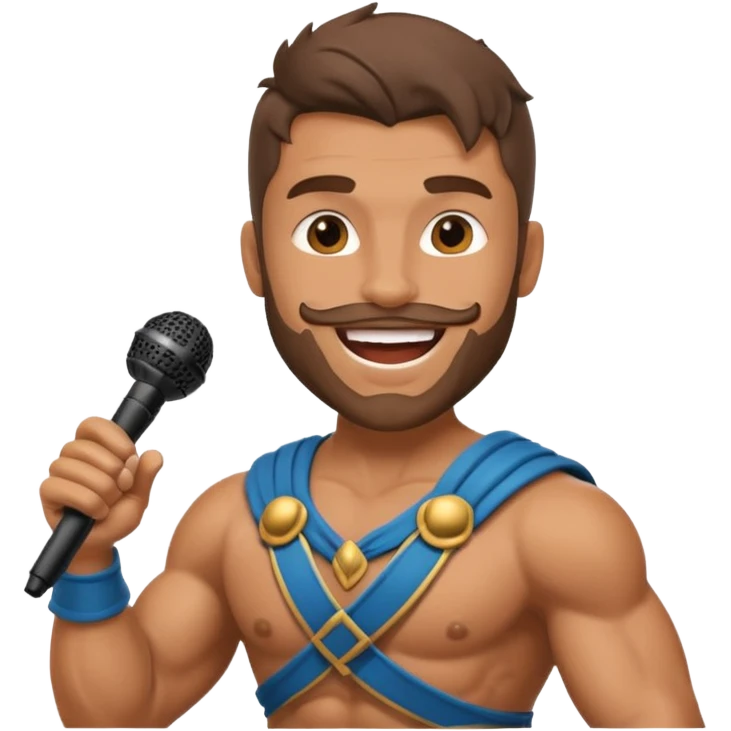 gladiator singing with micro emoji