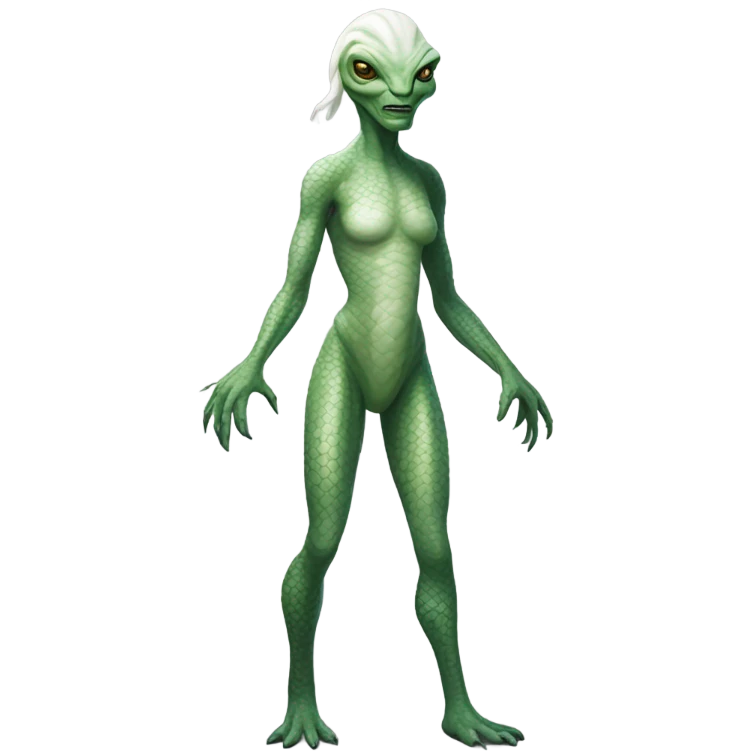 a Reptilian alien white woman, full body emoji