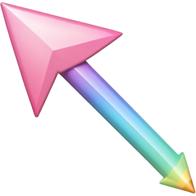 Pink Pastel rainbow arrow pointing left emoji