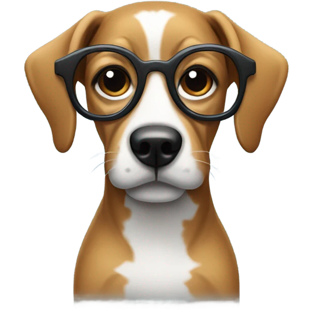Dog with glasses and machines jersey emoji