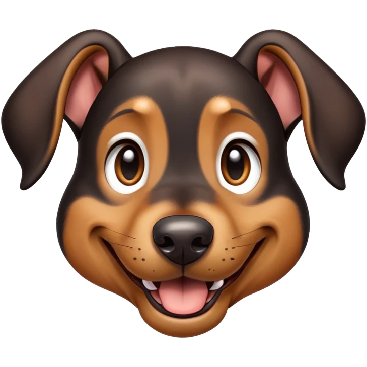 cinematic-comical-doberman puppy-portrait-emoji,-head-tilted-dramatically-with-an-exaggeratedly-amused-expression,-featuring-a-vibrant-black and tan-fur-with-a-lively-sheen,-wide,-expressive-brown-eyes-filled-with-playful-disbelief emoji