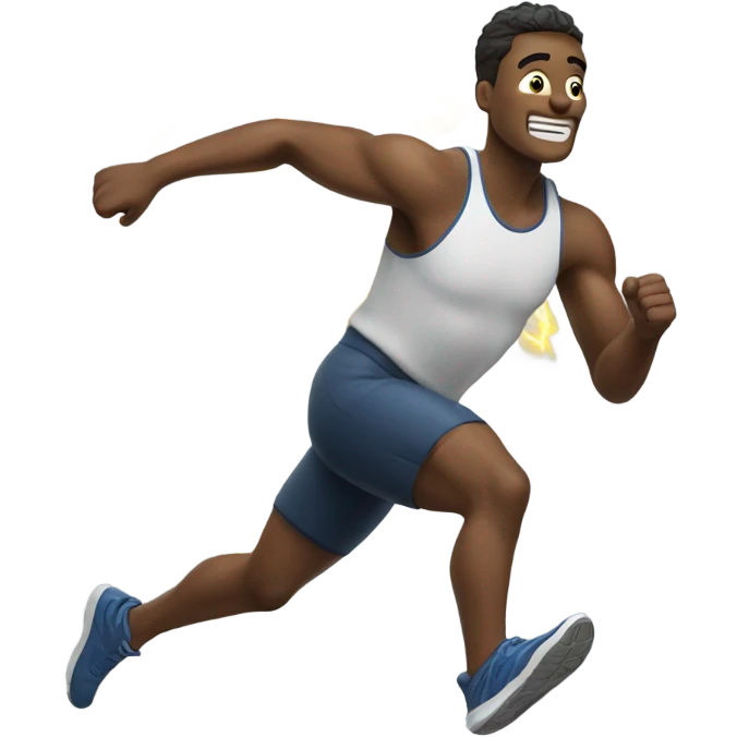 Running man with lightning following behind him emoji