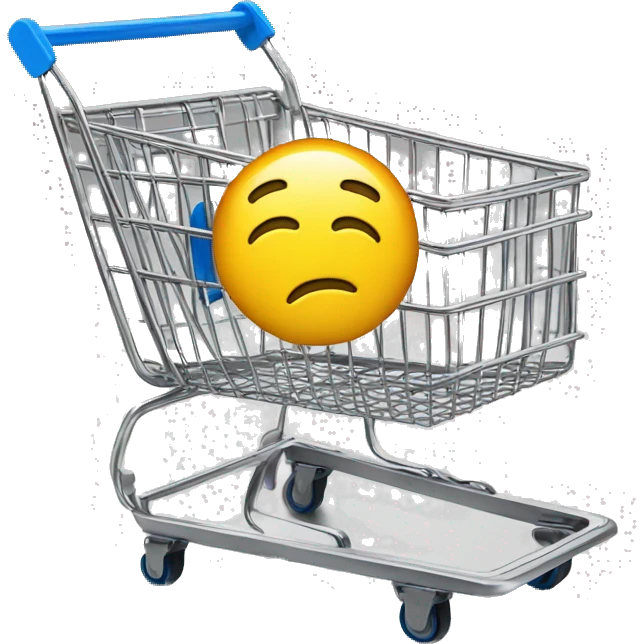 out of stock sign on a shopping cart emoji