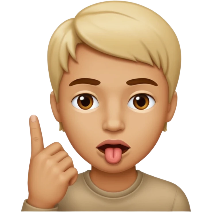 Cara con labio mordido y dedo índice en la boca emoji