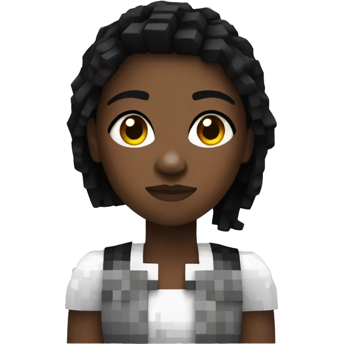 black young woman in minecraft style emoji