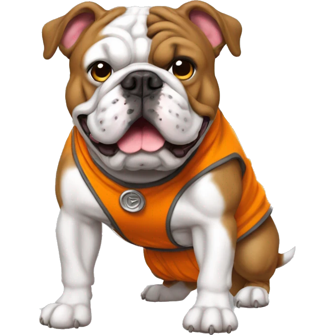 bulldog ingles vestido de goku emoji