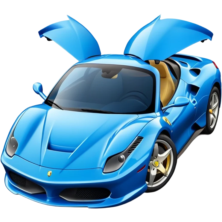 a blue Ferrari in iPhone emoji style emoji