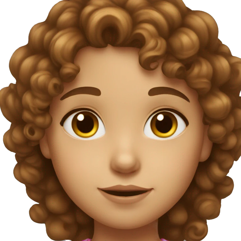 5 year old girl with curly brown hair and brown eyes emoji