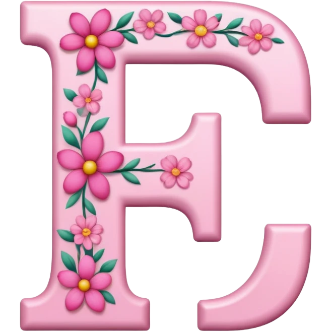 Pink, romantic, flowery, the letter “f” emoji
