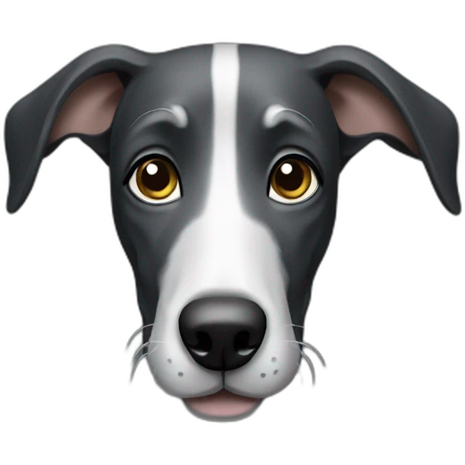 Black Cute Grayhound emoji