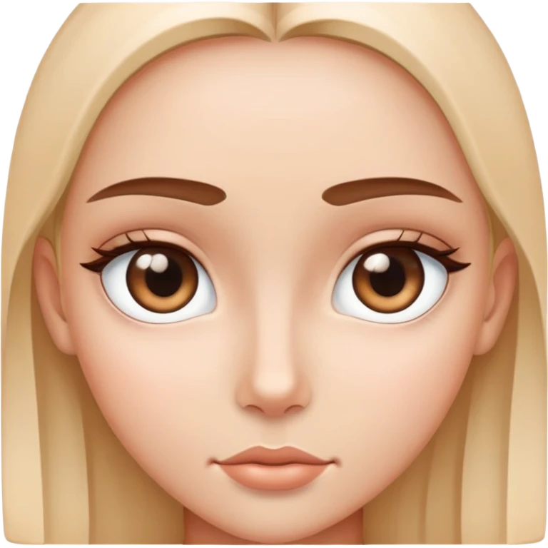 girl with eyes close together on face emoji