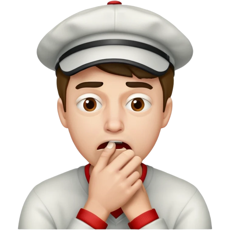 man with a georgia university hat on chocking himself  emoji
