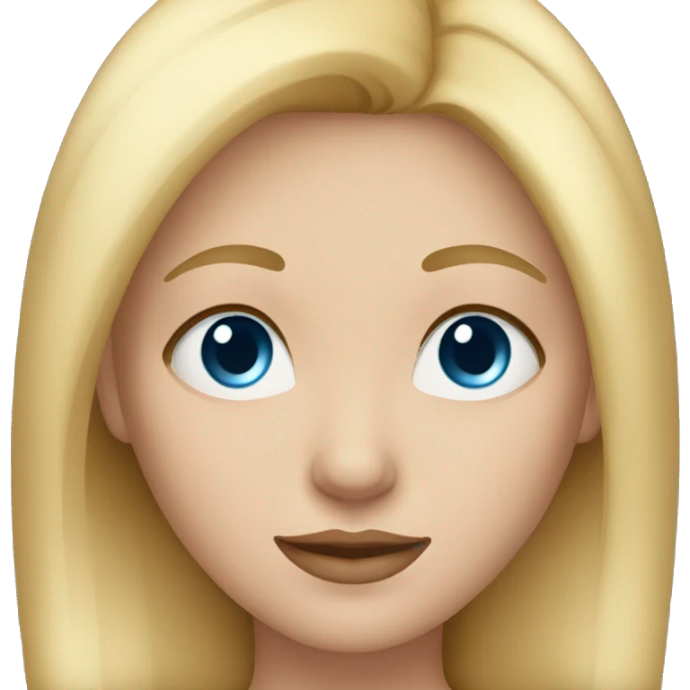 Cute woman with straight blonde hair and blue eyes emoji