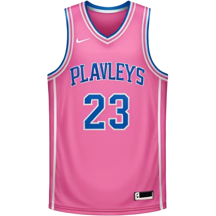 pink basketball jersey with the text PLAVLEYS 23 emoji