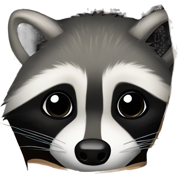 Raccoon hiding emoji
