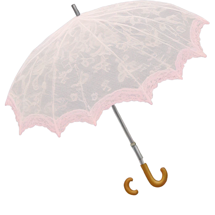white lace and light pink umbrella emoji