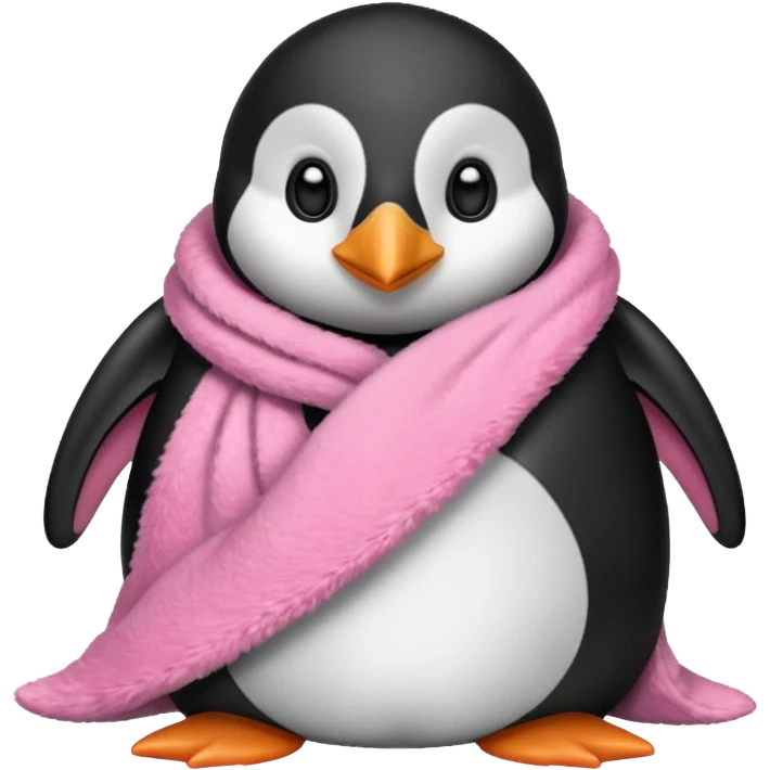 Ein Pinguin mit einer Kuschel Decke in Rosa emoji
