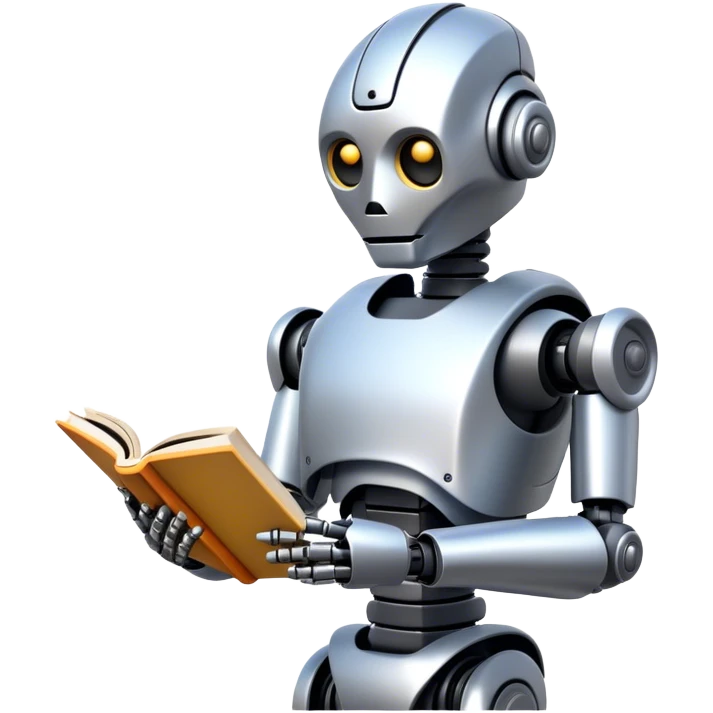Robot reading book emoji