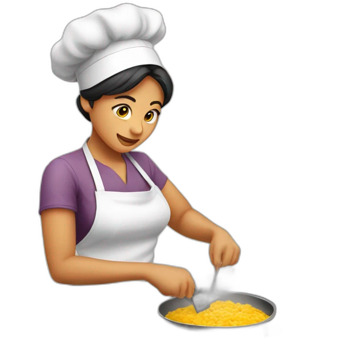 Mujer cocinando con delantal emoji