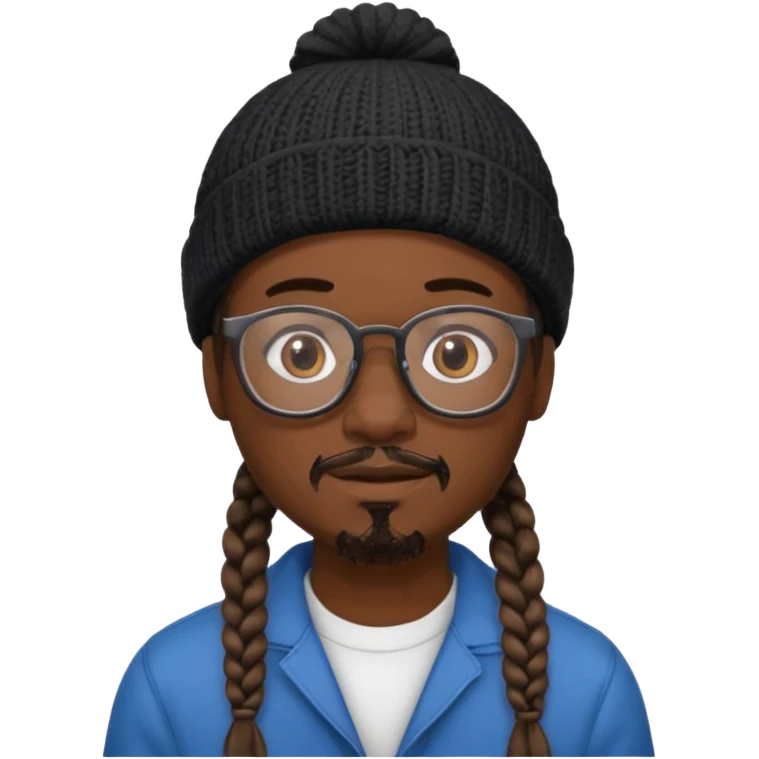 man with braids glasses beanie and goatee emoji