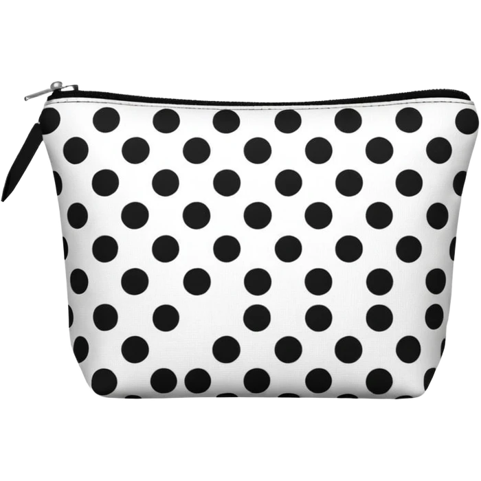 make a makeup puch with polka dots style emoji