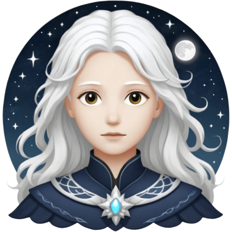 Aasimar dnd(humanoides de linaje celestial) estilo blanco y negro dibujo emoji