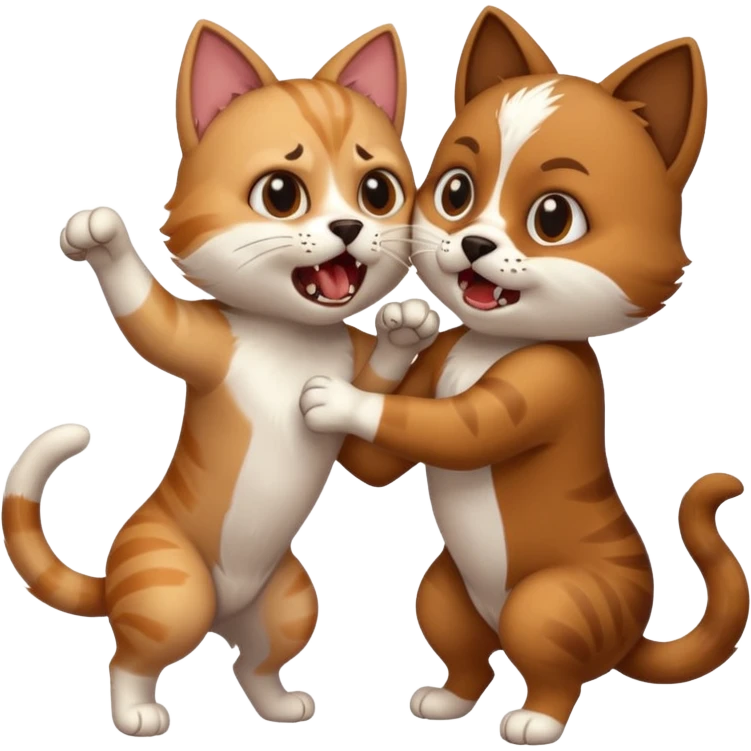 cat fight with dog emoji