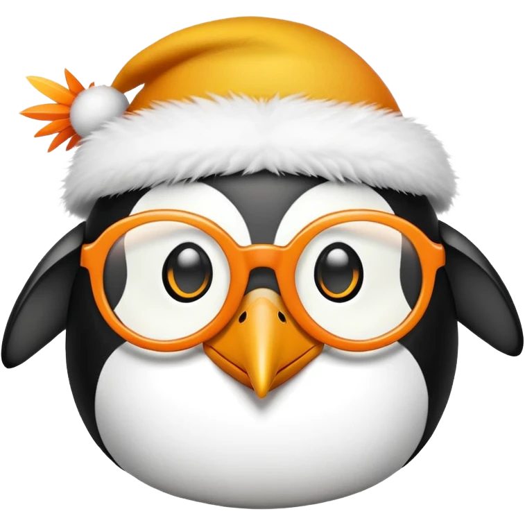 penguin with a yellow hat and a orange glasses emoji
