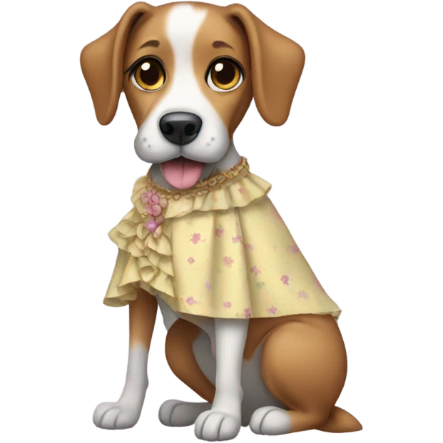 Dog wearing a dress emoji