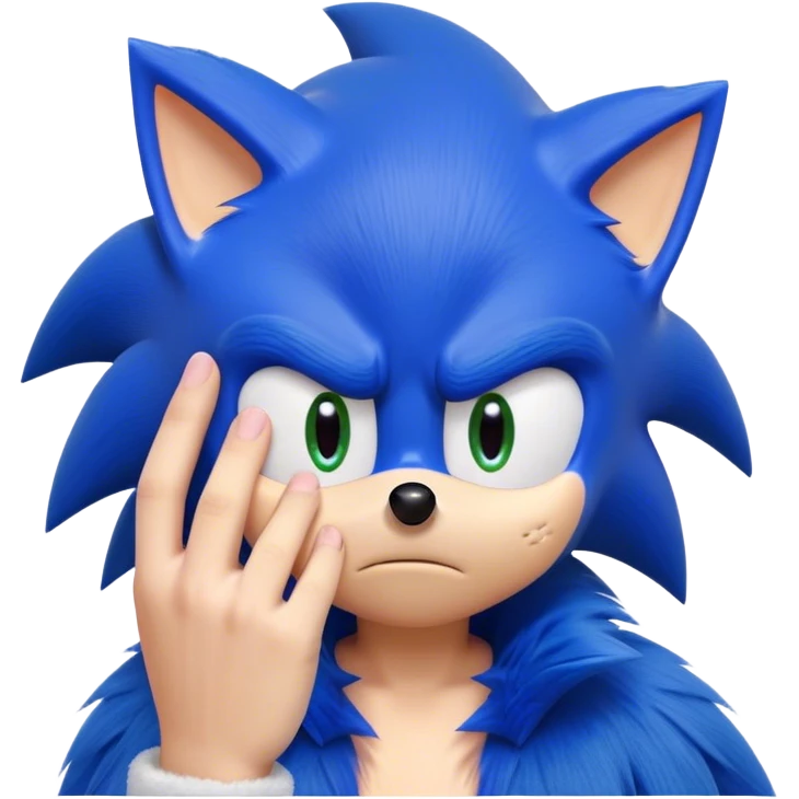 Sonic with his hand in his faced being board emoji