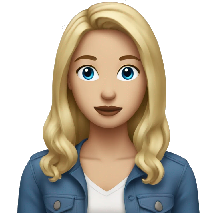 Dirty blonde hair blue eyes woman emoji