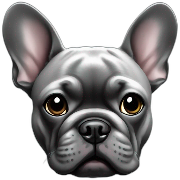dark grey french  bulldog emoji
