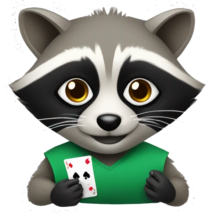 Raccoon playing poker emoji