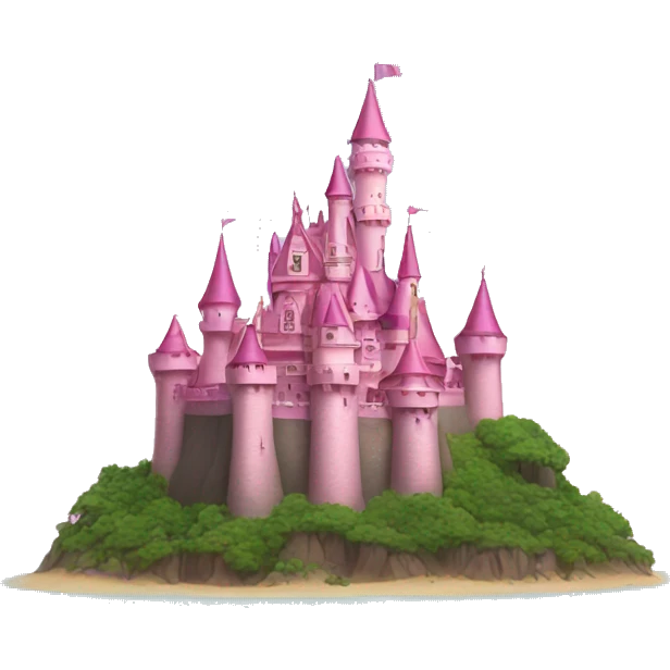 island with a pink Disney Castle  emoji