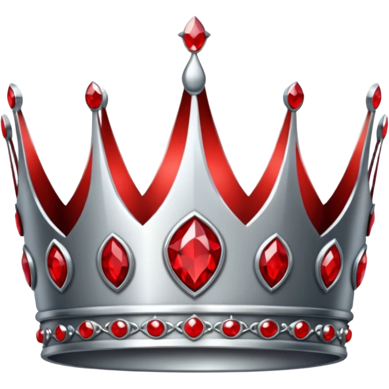 sliver crown with red gems emoji