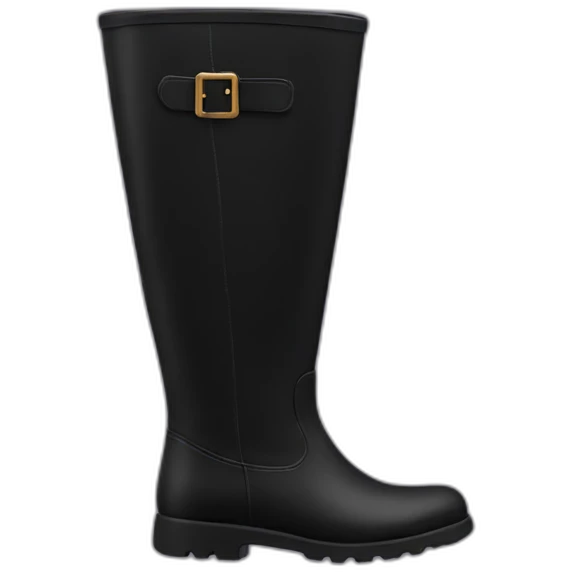 Black vinyl long boots pair emoji