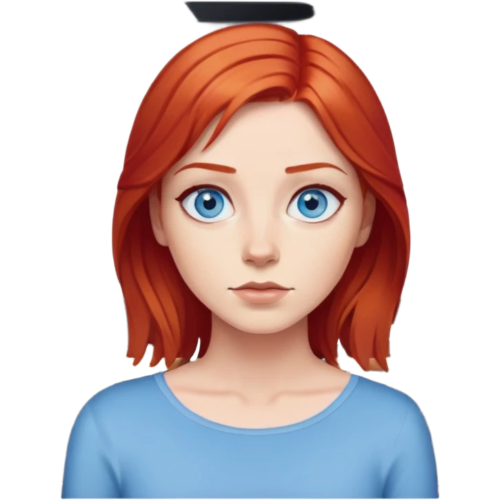 Mom with blue eyes and red hair watching netflix on tv emoji