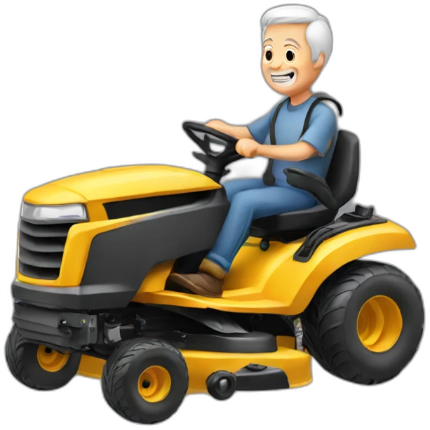 Old man, riding lawnmower emoji